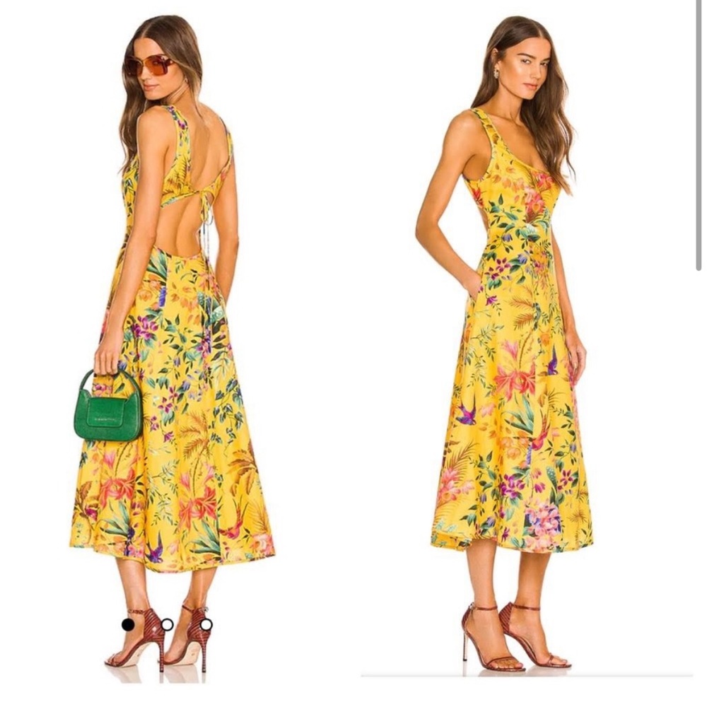 77 ZIMMERMANN Dress Size 4 100% Linen Tropicana wild flowes